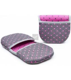 Antibakteriální chňapky šedé/violet tečky, vel. M