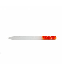 CHRPA sociální firma Slezské diakonie o.p.s. Skleněný pilník velký - abstrakce oranžová DOPRODEJ