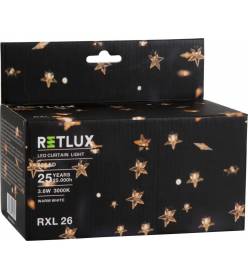 RETLUX RXL 26 60LED CURTAIN LIGHT WW 5M, vánoční LED závěs, teplá bílá DOPRODEJ