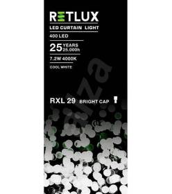 RETLUX RXL 29 400LED CURTAIN LIGHT CW 5M, vánoční LED závěs, studená bílá DOPRODEJ
