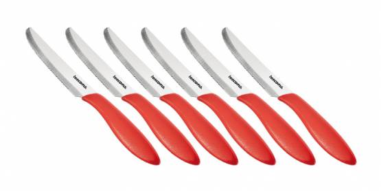 Tescoma Nůž jídelní PRESTO 12 cm, 6 ks, červená