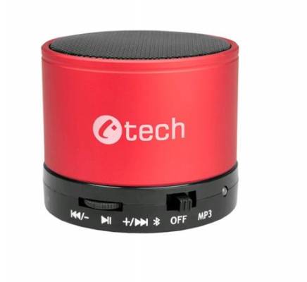 C-TECH SPK-04R, bluetooth reproduktor, červený