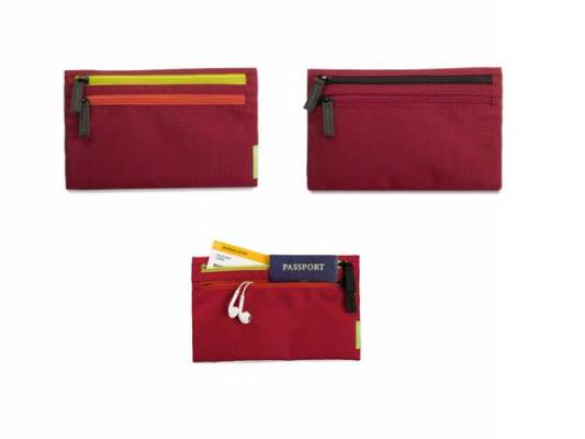 Crumpler Zippie Travel Pouch - deep red / yellow