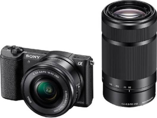 Sony ILCE-5100 Fotoaparát Alfa 5100 s bajonetem E + SEL-P1650 a SEL-55210 - Black