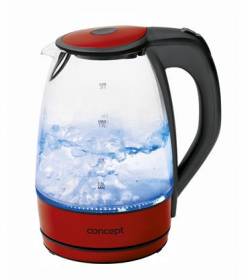 CONCEPT RK4030re Rychlovarná konvice skleněná 1,7 l červená