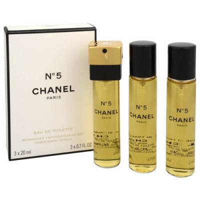 Chanel No. 5 - toaletní voda s rozprašovačem - náplň (3 x 20 ml) 60 ml