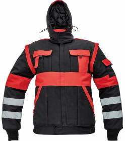 CERVA MAX WINTER RFLX zimní bunda černá/červená
