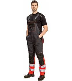 KNOXFIELD HI-VIS DW kalhoty s laclem antracit/červená