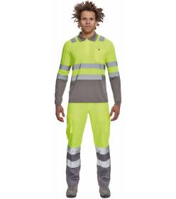 CERVA LEON HV polokošile s dlouhým rukávem žlutá/zelená