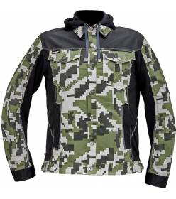 CERVA NEURUM CAMOUFLAGE bunda s kapucí tm.olivová