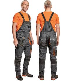 CERVA EMERTON PLUS kalhoty s laclem antracit/oranžová