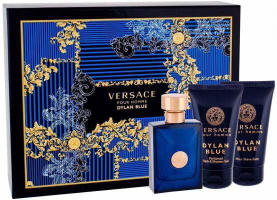 Versace Pour Homme Dylan Blue - EDT 50 ml + balzám po holení 50 ml + sprchový gel 50 ml