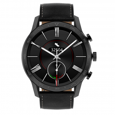 ARMODD Silentwatch 4 Pro černá s černým koženým řemínkem + silikonový řemínek