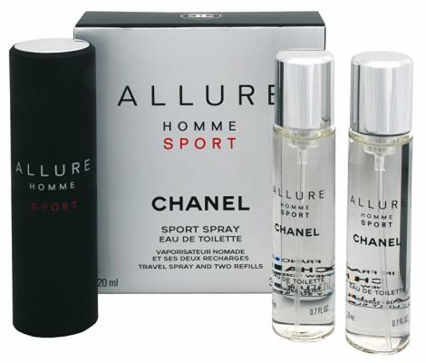 Chanel Allure Homme Sport - EDT 20 ml (plnitelný flakon) + náplň (2 x 20 ml) Allure Homme Sport - EDT 20 ml (plnitelný flakon) + náplň (2 x 20 ml) - Objem: 60 ml