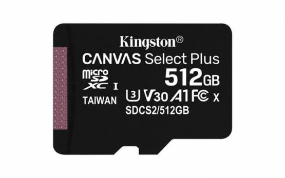 Kingston microSDHC 512GB CANVAS Plus class 10 SDCS2/512GBSP 