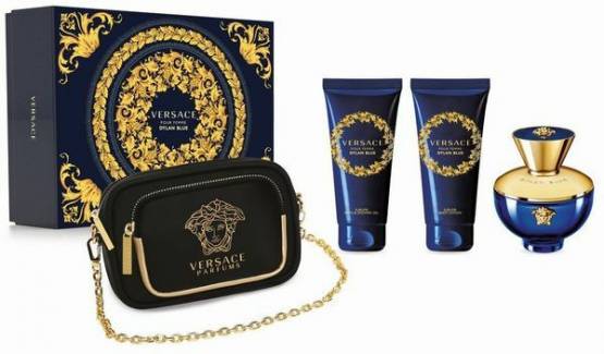 Versace Pour Femme Dylan Blue - EDP 100 ml + tělové mléko 100 ml + sprchový gel 100 ml + kosmetická taštička