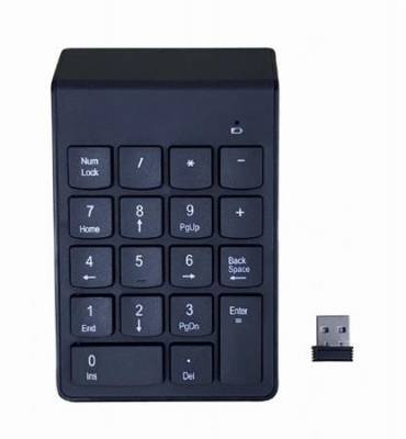 Omega Gembird Numerická klávesnice KPD-W-02, USB, bezdrátová, černá