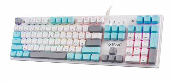 A4-tech A4tech Bloody S510R ledově bílá mechanická herní klávesnice,RGB podsvícení, USB, CZ/SK