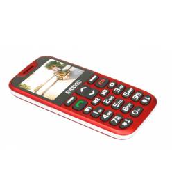 Evolveo EasyPhone XD, mobilní telefon pro seniory s nabíjecím stojánkem, červený