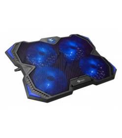 C-TECH Chladící podložka pro ntb Zefyros (GCP-01B), casual gaming, 17,3", modré podsvícení, regulace otáček