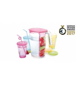 Tescoma Džbán myDRINK 2.5 l, 4 poháry s víčkem, oranžová