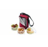 Tescoma Jídlonosič FRESHBOX, se 3 dózami 1.5 l, bordeaux