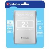 Verbatim Store´n´ Go 2TB, 2,5", USB 3.0, 53189, externí HDD, stříbrný
