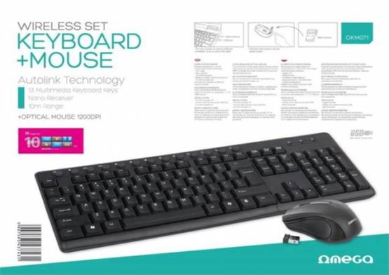 Omega OKM071B OKM071BCZ, set bezdrátové klávesnice a myši