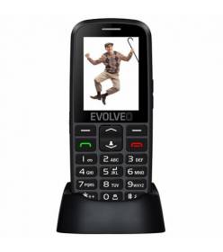 Evolveo EasyPhone EG, mobilní telefon pro seniory s nabíjecím stojánkem (černá barva)