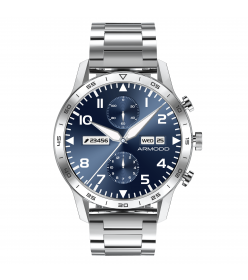 ARMODD Silentwatch 4 Pro stříbrná s kovovým řemínkem + silikonový řemínek