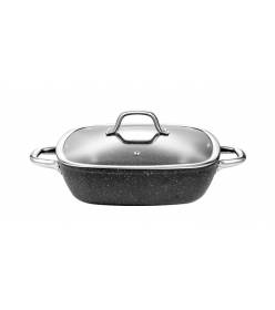 Tescoma Pánev hluboká čtvercová PRESIDENT Stone s poklicí 28 x 28 cm