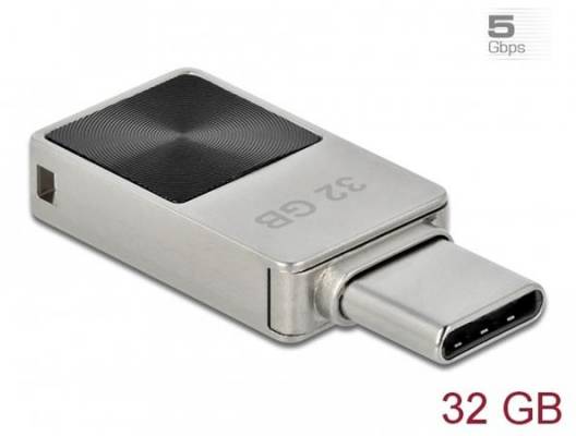 DeLock Mini Flash disk USB 3.2 Gen 1, USB-C™, 32 GB - kovový kryt