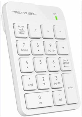 A4-tech A4tech FSTYLER bezdrátová numerická klávesnice, USB nano, bílá