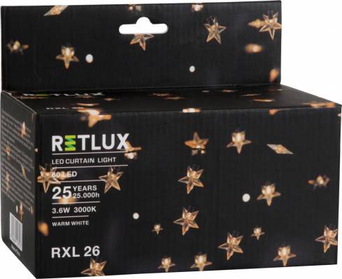 RETLUX RXL 26 60LED CURTAIN LIGHT WW 5M, vánoční LED závěs, teplá bílá DOPRODEJ