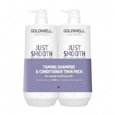 Goldwell Kosmetická sada pro nepoddajné vlasy Just Smooth (Shampoo & Conditioner) 2 x 1000 ml