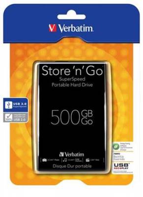 Verbatim Store 'n' Go 500GB, 2,5", USB 3.0, 53029, externí HDD, černá