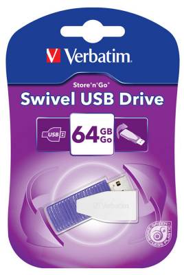 Verbatim Store 'n' Go Swivel 64GB USB 2.0 fialová