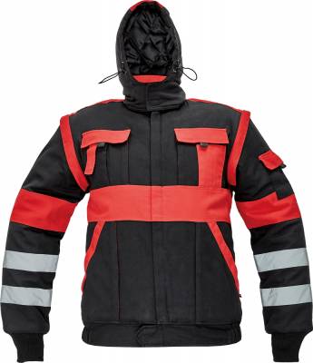 CERVA MAX WINTER RFLX zimní bunda černá/červená