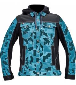 CERVA NEURUM CAMOUFLAGE bunda s kapucí petrolejová