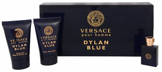 Versace Pour Homme Dylan Blue, EDT 5 ml + sprchový gel 25 ml + balzám po holení 25 ml