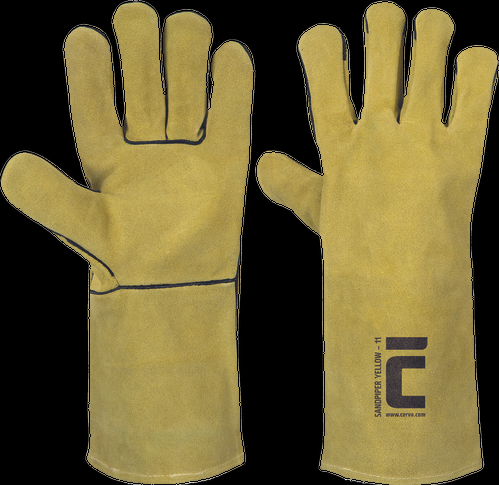 CERVA SANDPIPER rukavice celokožené žlutá 11