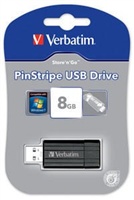 Verbatim Store 'n' Go PinStripe 8GB 49062, flash disk, černý