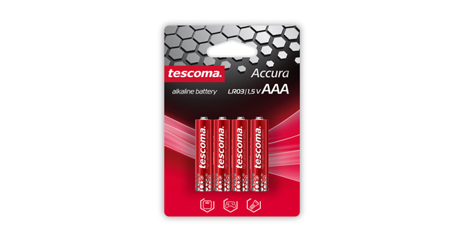 Tescoma Alkalická AAA baterie ACCURA, 4 ks
