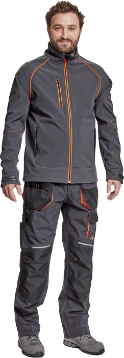 CERVA EMERTON PLUS softshellová bunda antracit/oranžová XL
