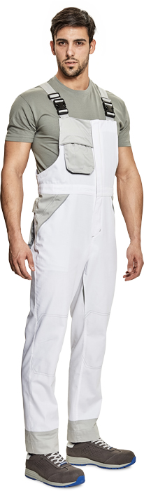 CERVA MONTROSE kalhoty s laclem bílá/šedá 46