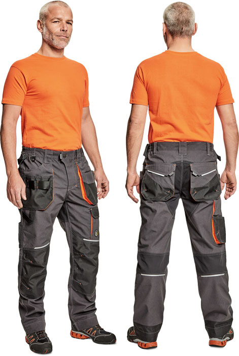 CERVA EMERTON PLUS kalhoty antracit/oranžová 54