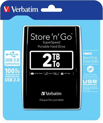 Verbatim Store´n´ Go 2TB, 2,5", USB 3.0, 53177, externí HDD, černý