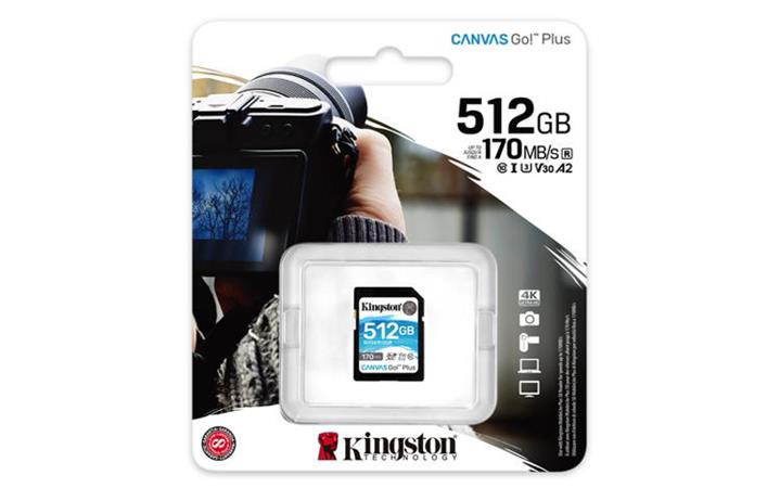 Kingston SDXC 512GB Canvas Go Plus UHS-I U3 V30 SDG3/512GB