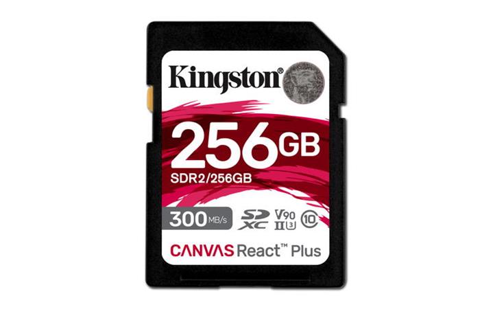 Kingston 256GB Canvas React Plus SDHC UHS-II 300R/260W U3 V90 for Full HD/4K/8K