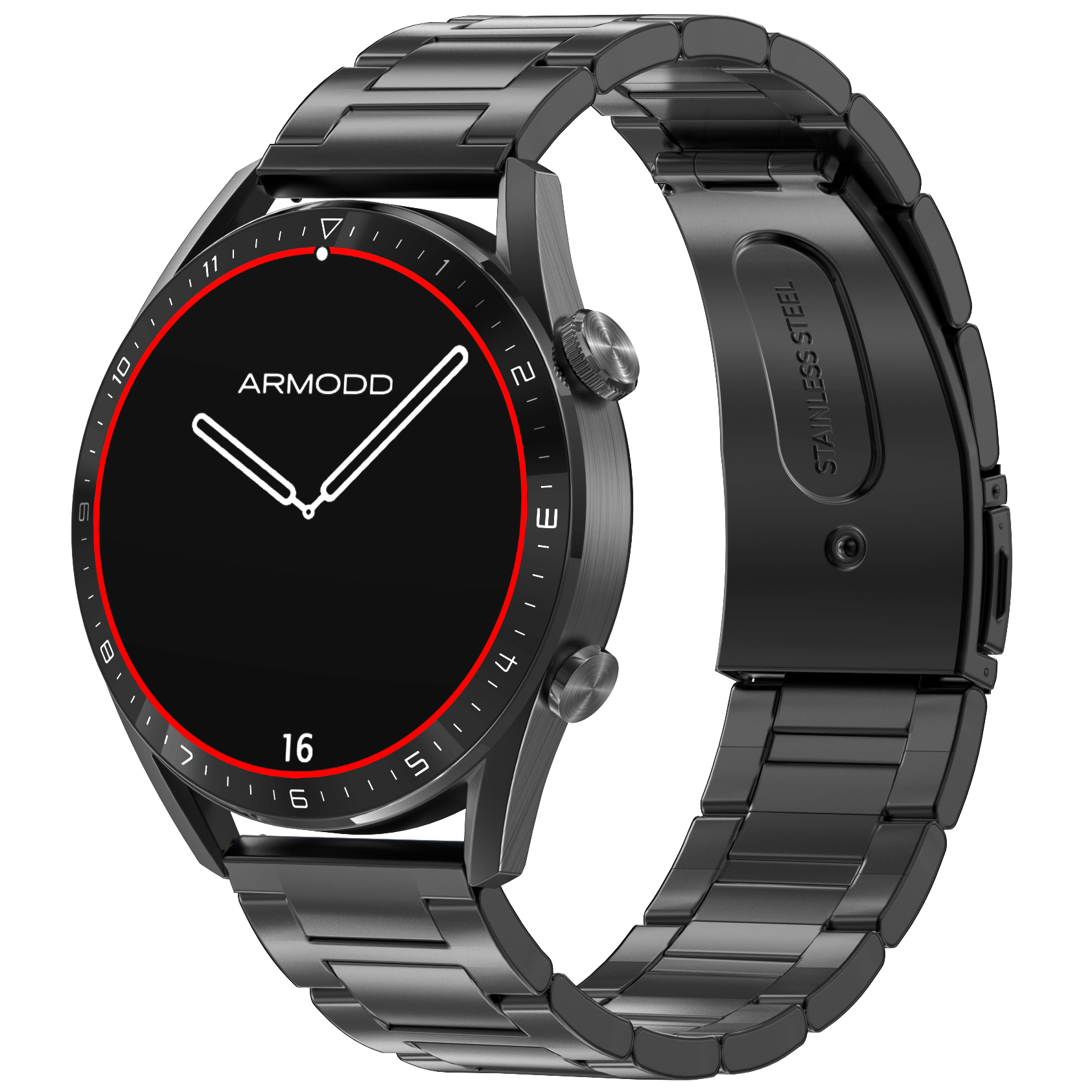 ARMODD Silentwatch 5 Pro černá s kovovým řemínkem + silikonový řemínek
